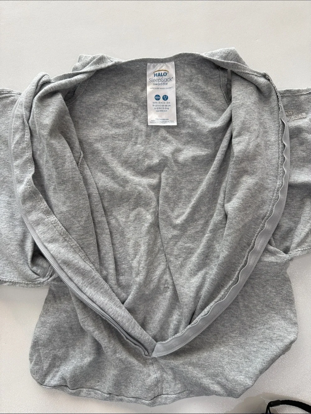 Halo SleepSack Swaddle Gray Heather Adjustable Infant Sleep Sack NB 0-3